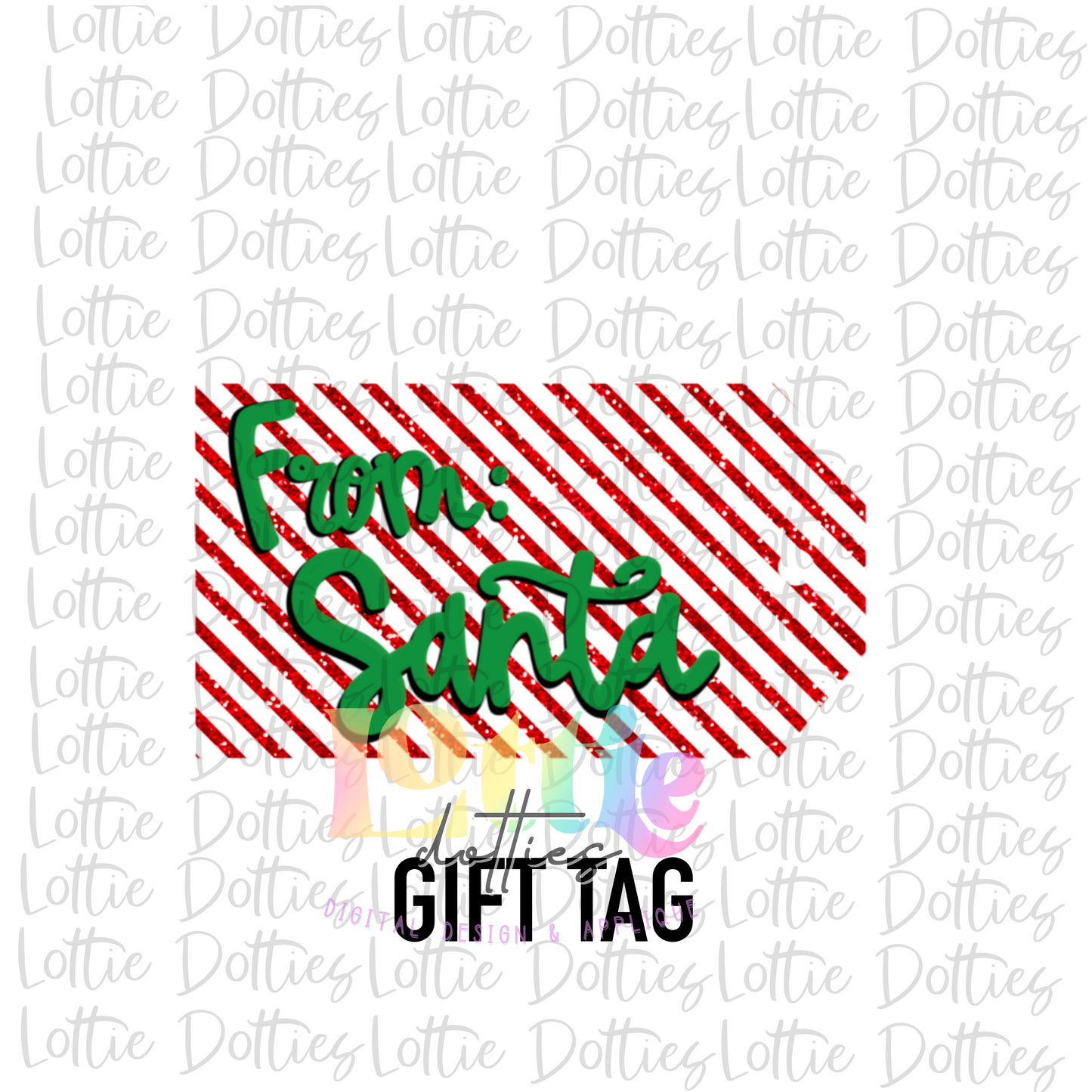 From Santa PNG - Santa Gift Tag Sublimation - Digital Download