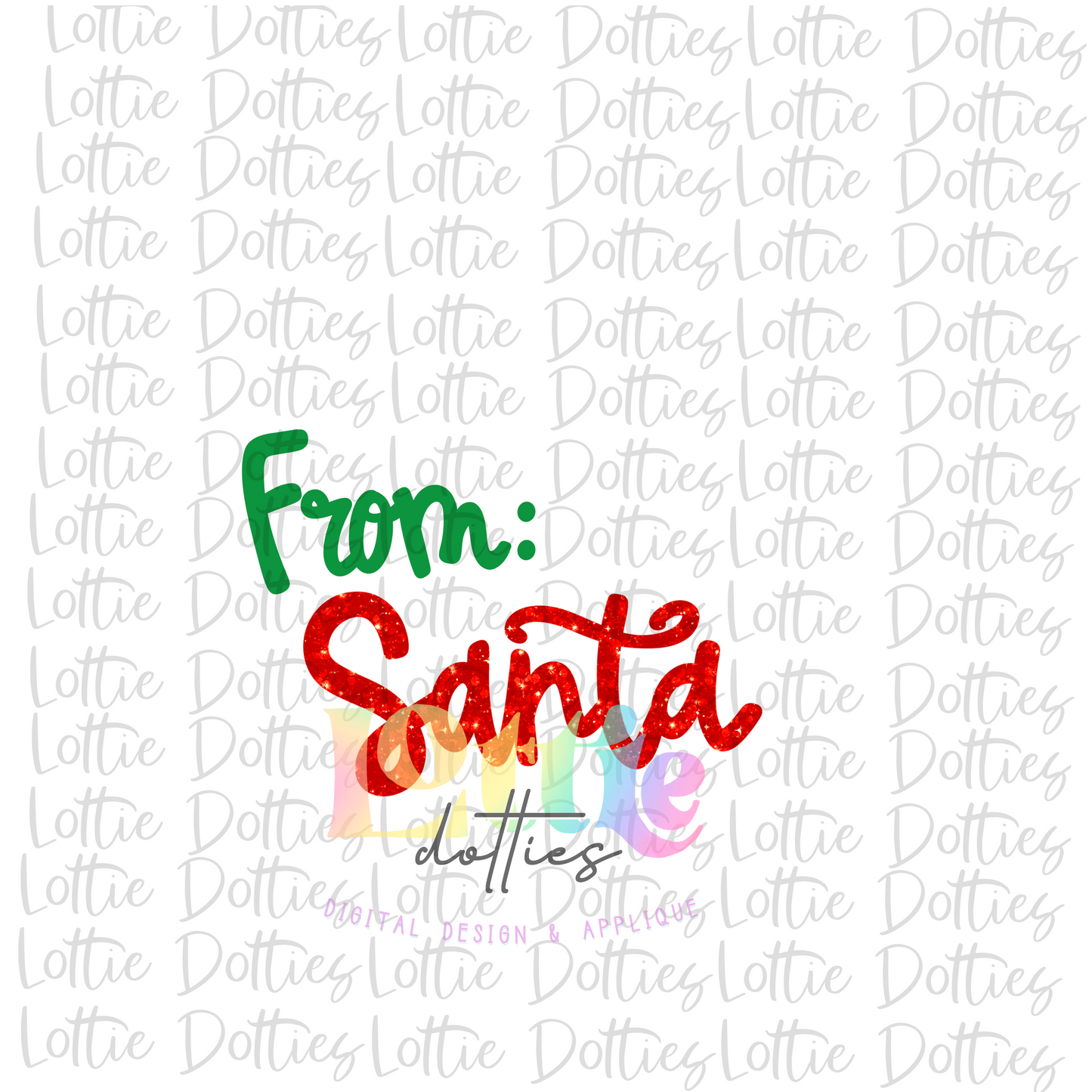 From Santa PNG - Santa Gift Tag Sublimation - Digital Download