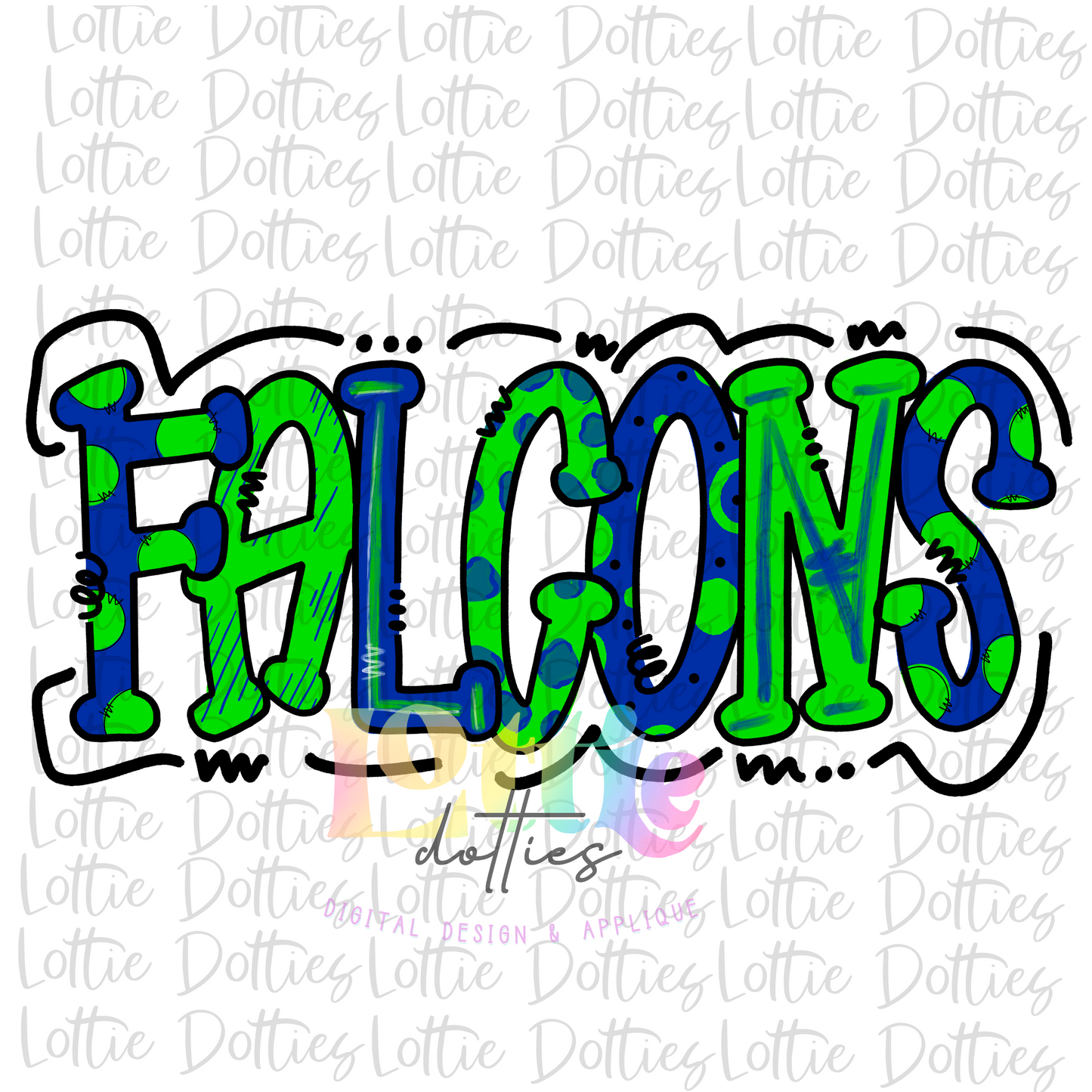 Falcons PNG - Falcons  -  Sublimation design - Digital Download - Green and Blue