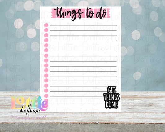 Things To Do List PNG - Things To Do - Sublimation - Digital Download