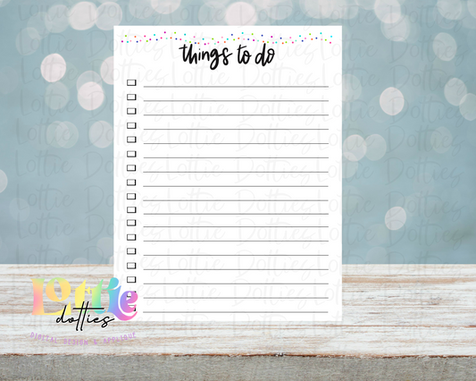 Things To Do List PNG - Things To Do - Sublimation - Digital Download
