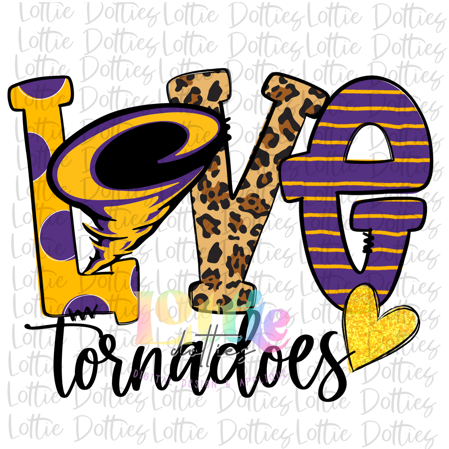 Love Tornadoes PNG - Tornadoes Sublimation - Digital Download - Purple and Gold