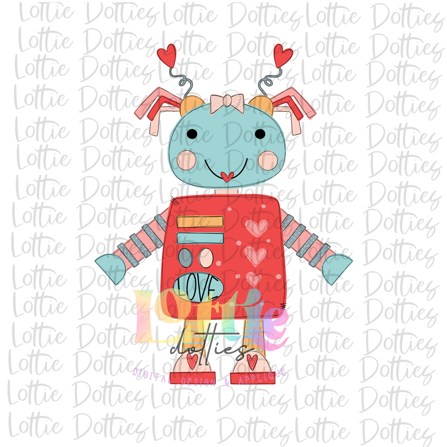 Robot PNG - Love Bot  Sublimation - Digital Download - Valentine's Day