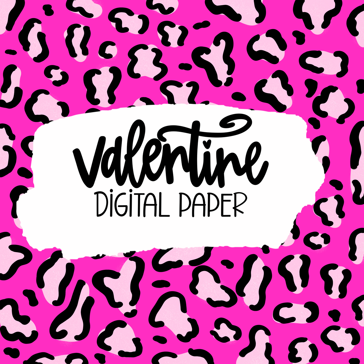 Valentine Digital Paper PNG - Valentine's Day Sublimation - Digital Download - Pink Leopard