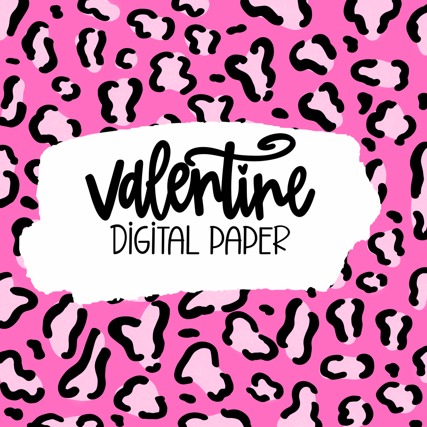 Valentine Digital Paper PNG - Valentine's Day Sublimation - Digital Download - Pink Leopard