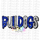 Bulldogs -  PNG - Bulldogs  -   Blue and Sliver - Sublimation Design - Digital Download - Blue and Black