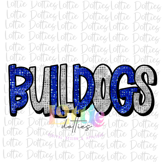 Bulldogs -  PNG - Bulldogs  -   Blue and Sliver - Sublimation Design - Digital Download - Blue and Black