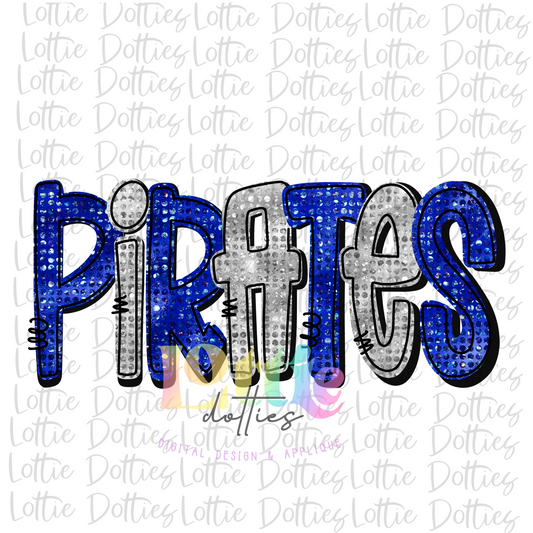 Pirates - PNG - sublimation design - Digital Download - Blue and Sliver