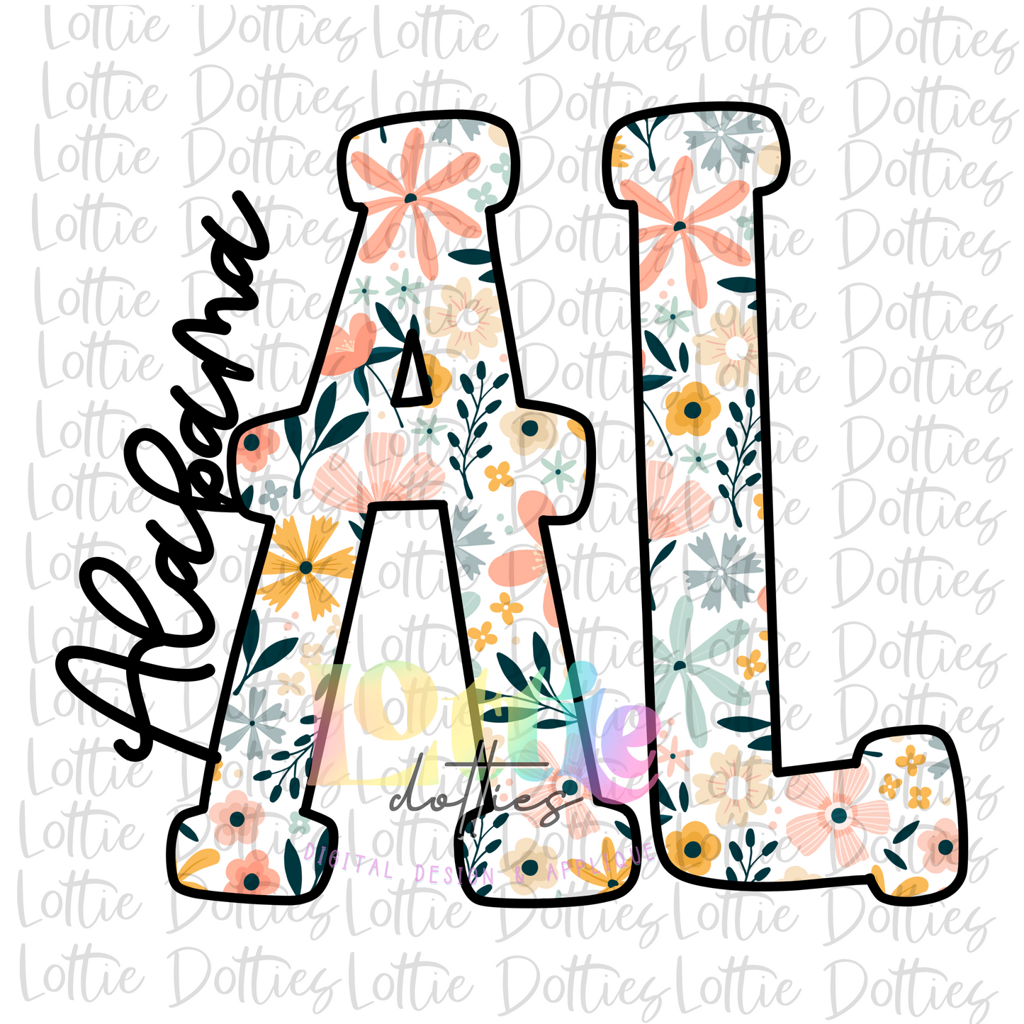 AL PNG -  Alabama Sublimation - Digital Download - Floral