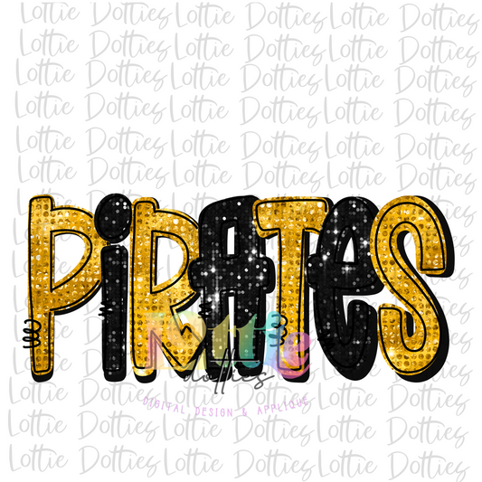 Pirates - PNG - sublimation design - Digital Download - Black and Gold