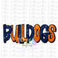 Bulldogs -  PNG - Bulldogs  - Navy and Orange Rhinestone - Sublimation Design - Digital Download
