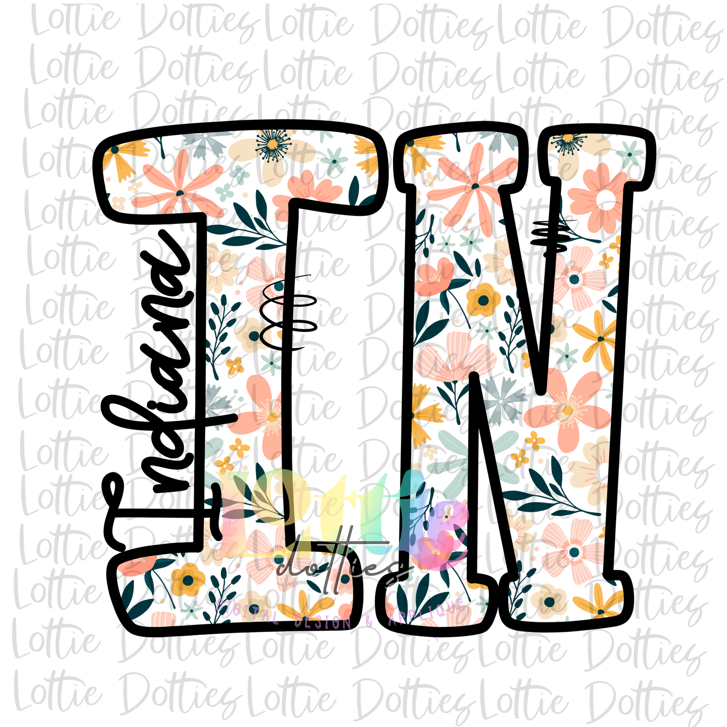 Indiana Png -Indiana Sublimation design - Digital Download - Floral