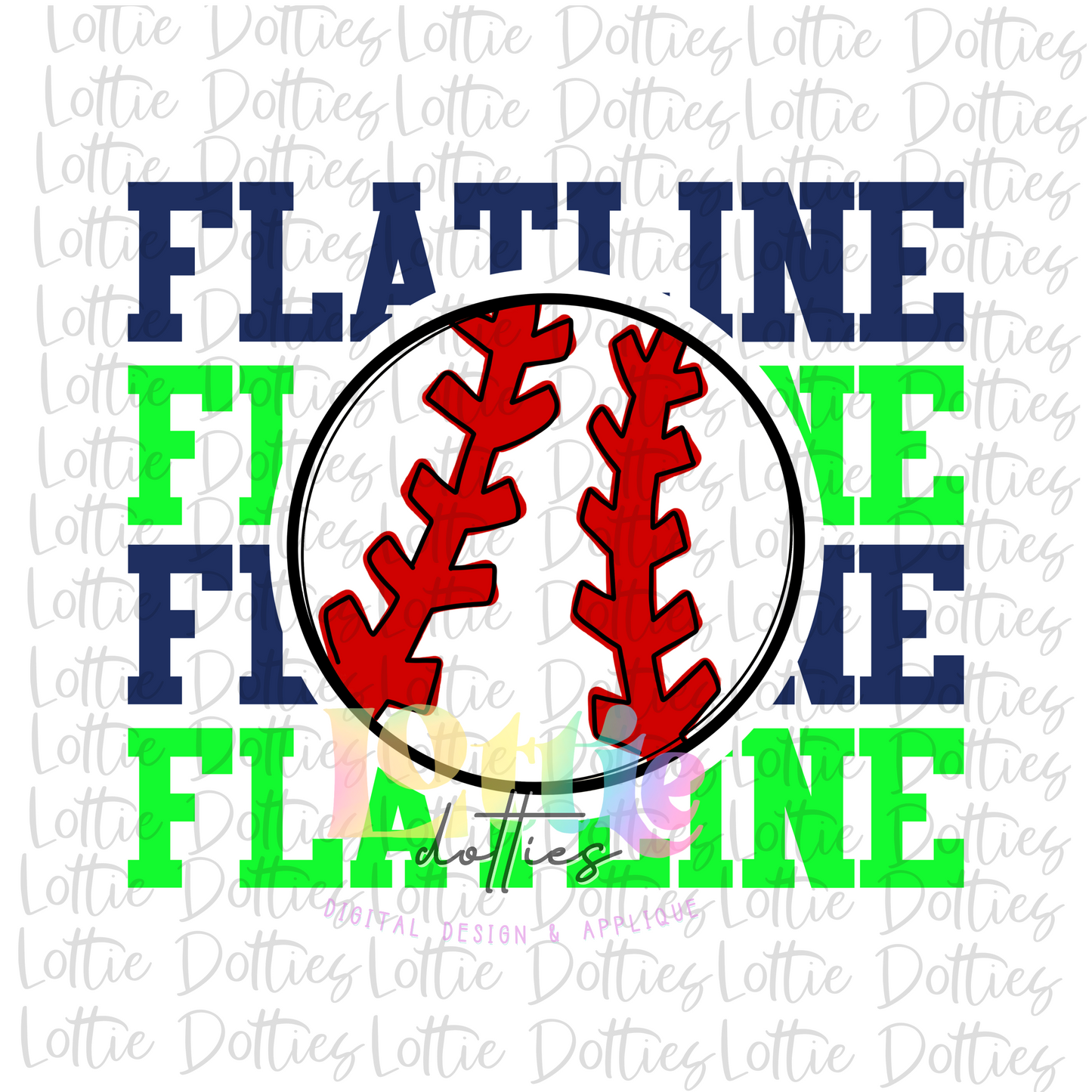 Flatline Baseball Png - Flatline Sublimation - Digital Download