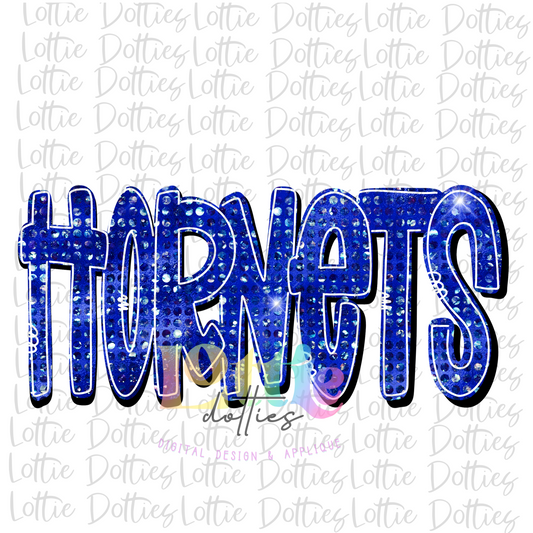 Hornets PNG -  Hornets   -  sublimation design - Digital Download - Blue Rhinestone