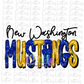 New Washington Mustangs PNG - Mustangs -  sublimation design - Digital Download - Blue and Gold