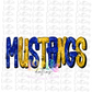 Mustangs PNG - Mustangs -  sublimation design - Digital Download - Blue and Gold