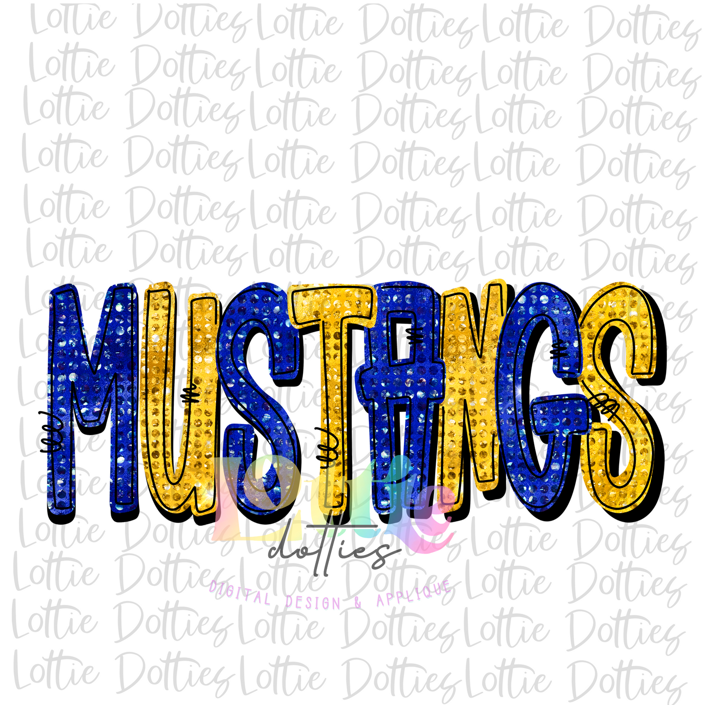 Mustangs PNG - Mustangs -  sublimation design - Digital Download - Blue and Gold