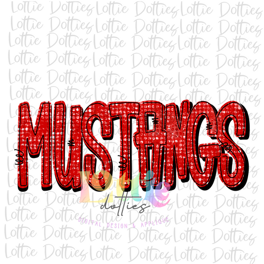 Mustangs PNG - Mustangs -  sublimation design - Digital Download - Red Rhinestone