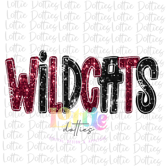 Wildcats  PNG - Wildcats -  sublimation design - Digital Download - Maroon and Black Rhinestone