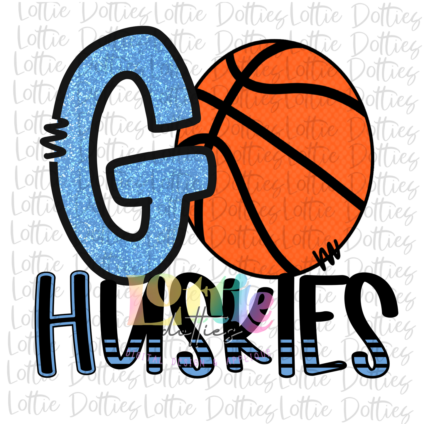 Go Huskies - Basketball  - PNG = Huskies Sublimation - Digital Download