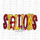 Stallions PNG - Stallions -  sublimation design - Digital Download - Crimson and Gold Rhinestone