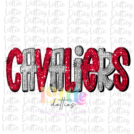 Cavaliers PNG -   Cavaliers sublimation design - Digital Download - Rhinestone Cardinal and Gray