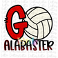 Go Alabaster Volleyball PNG - Alabaster Volleyball Sublimation - Digital Download