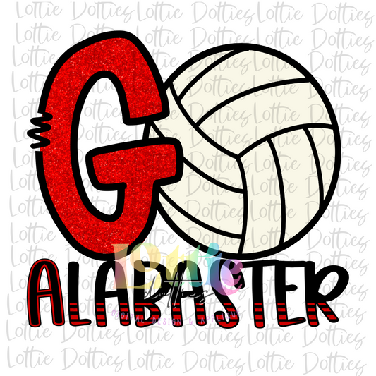 Go Alabaster Volleyball PNG - Alabaster Volleyball Sublimation - Digital Download