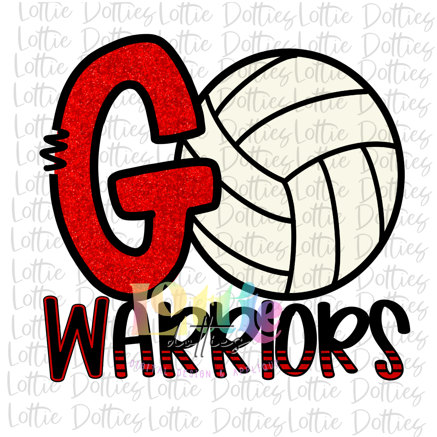 Go Warriors Volleyball PNG - Volleyball Sublimation - Digital Download