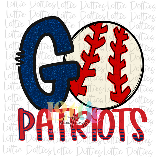 Go Patriots Baseball   PNG - Patriots Baseball  Sublimation design - Digital Download