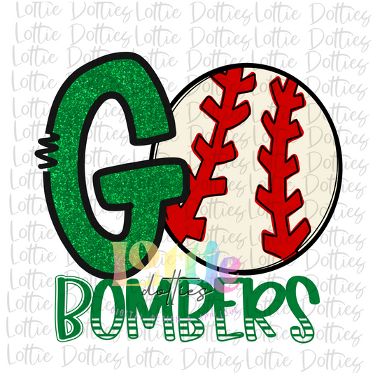 Go Bombers Baseball Png - Baseball Sublimation - Digital Download