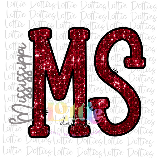 Mississippi State Png  - MS Sublimation -  Digital Download - Sequin