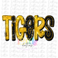 Tigers  - PNG - sublimation design - Digital Download - Black and Gold Rhinestone