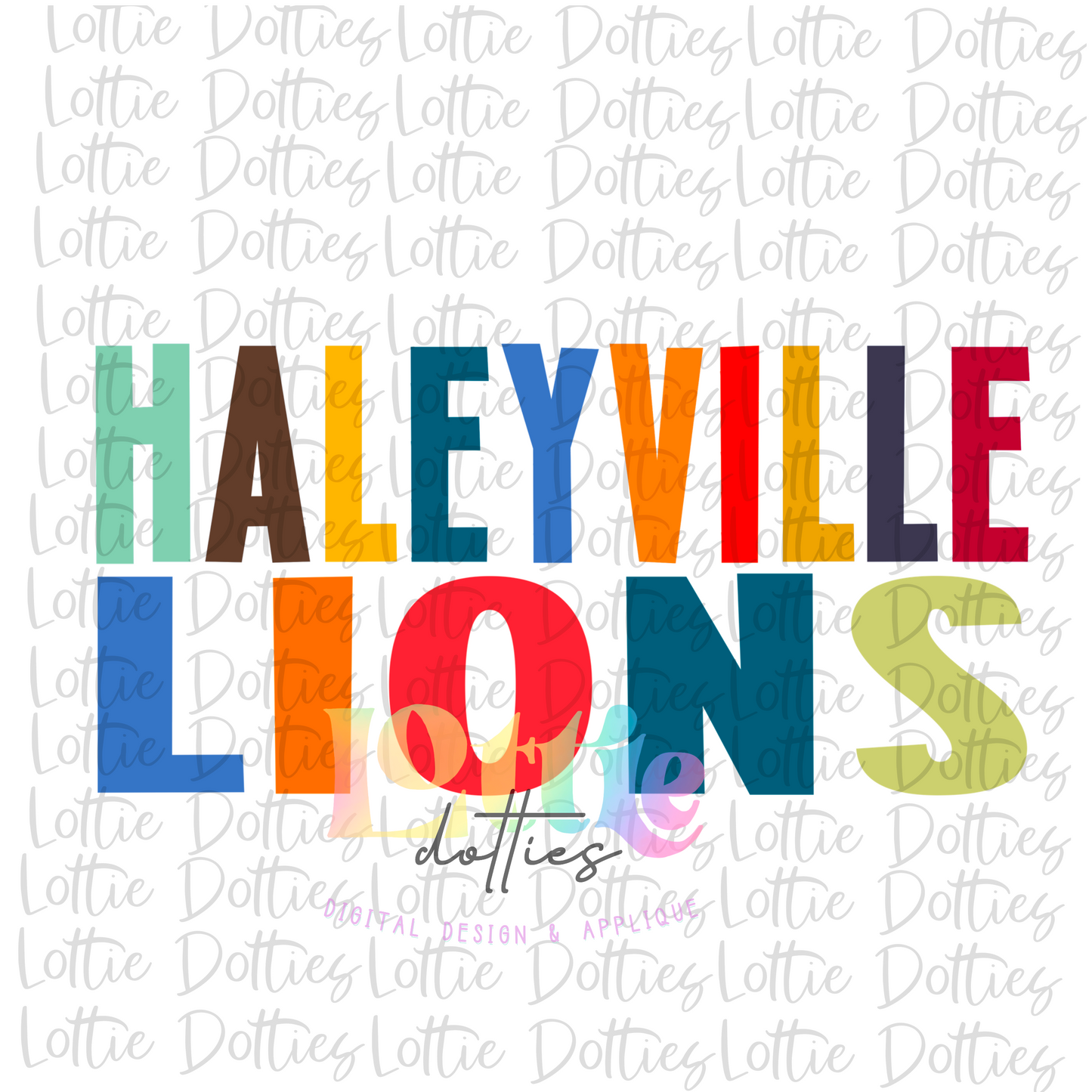 Haleyville Lions PNG - Lions -  sublimation design - Digital Download - Muted Stacked