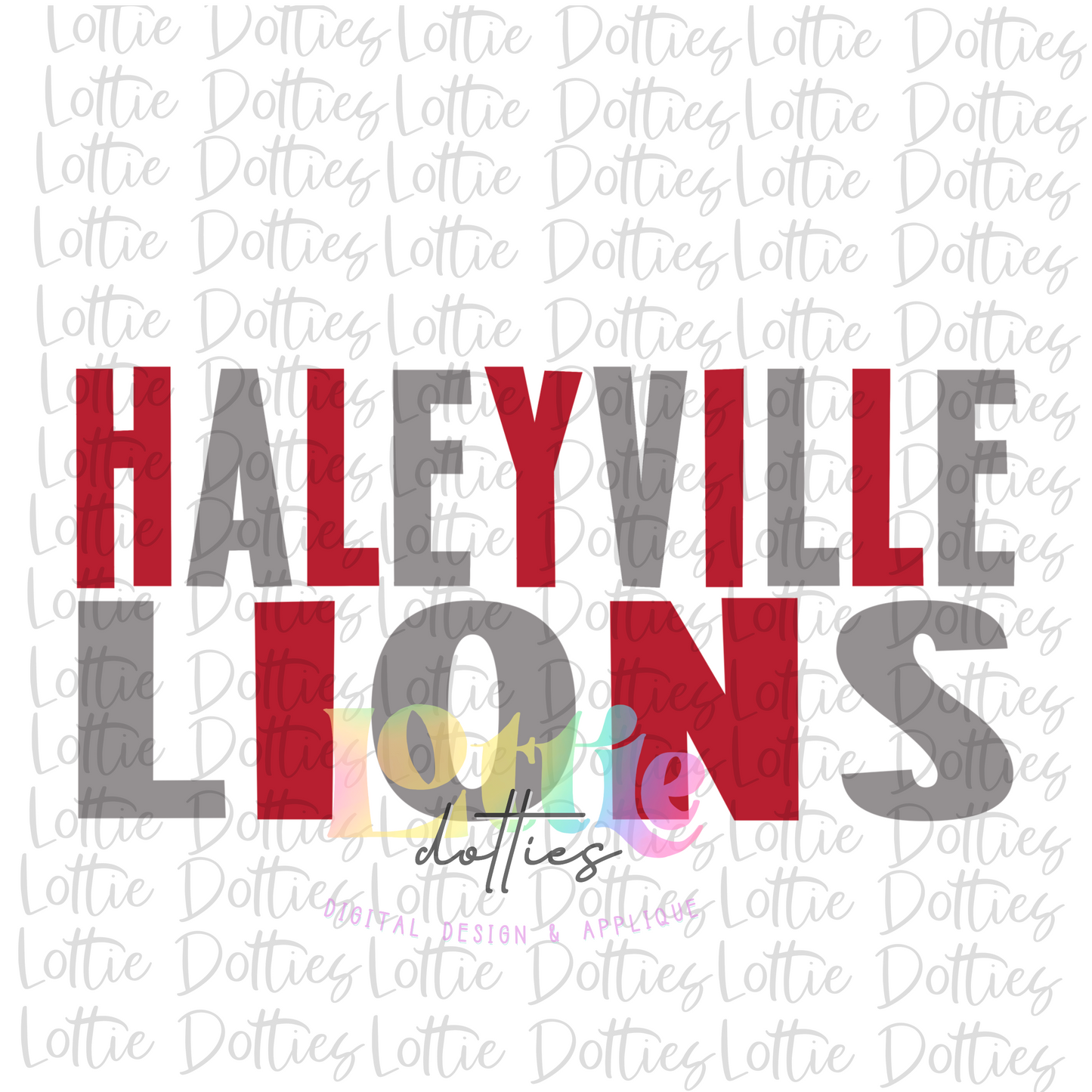 Haleyville Lions PNG - Lions -  sublimation design - Digital Download - Red and Gray Stacked