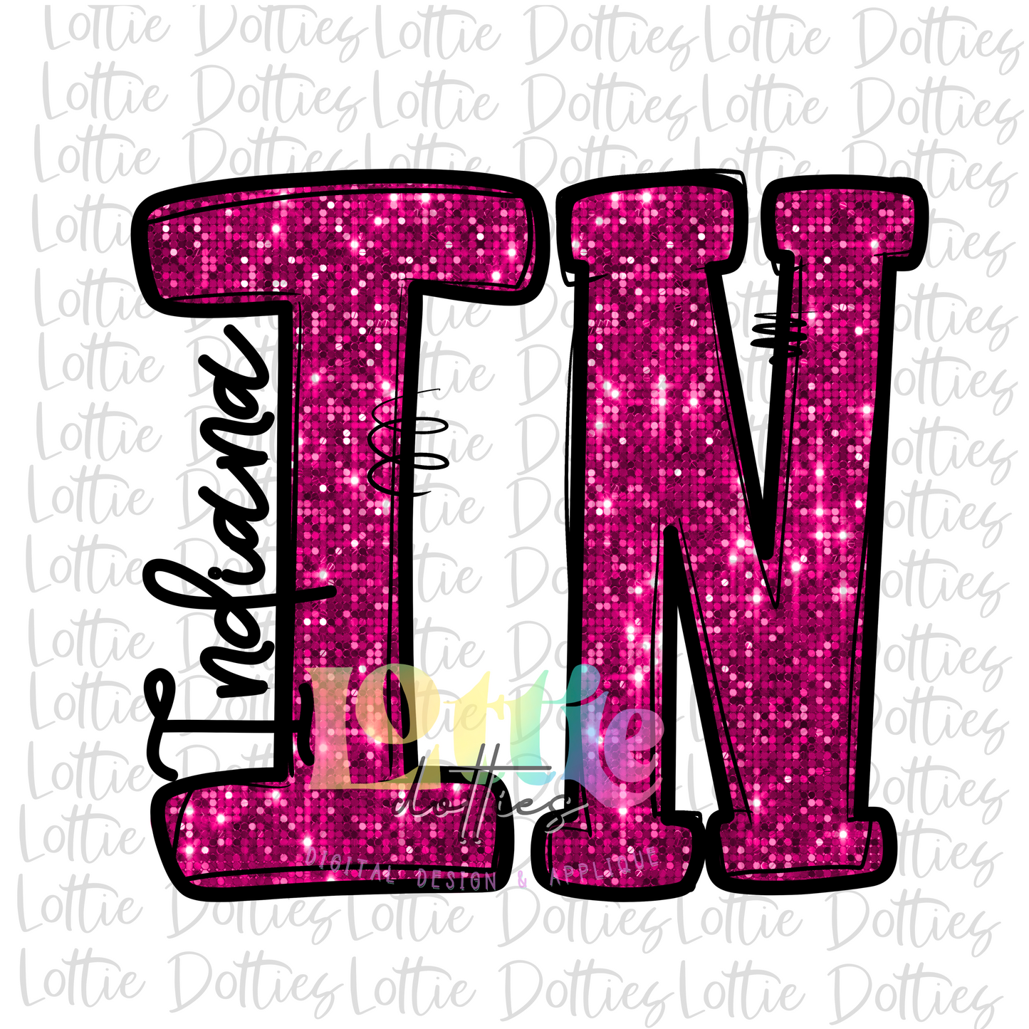 Indiana Png -Indiana Sublimation design - Digital Download - Pink Rhinestone