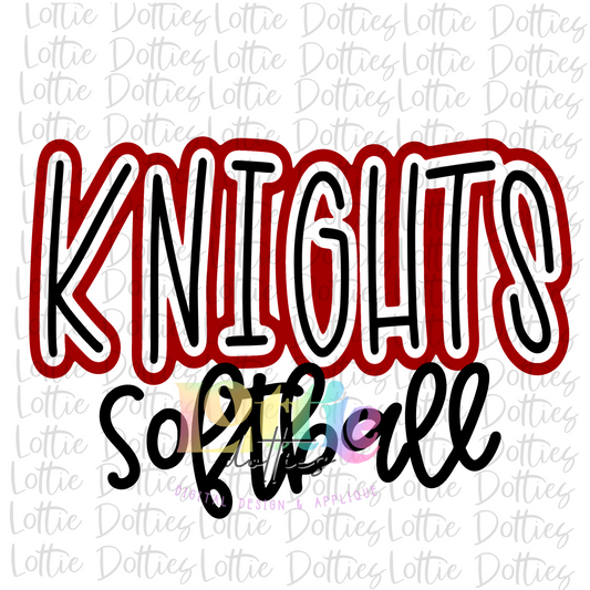 Knights Softball PNG - Knights -  sublimation design - Digital Download