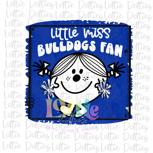 Little Miss Bulldogs Fan PNG - Bulldogs Sublimation - Digital Download