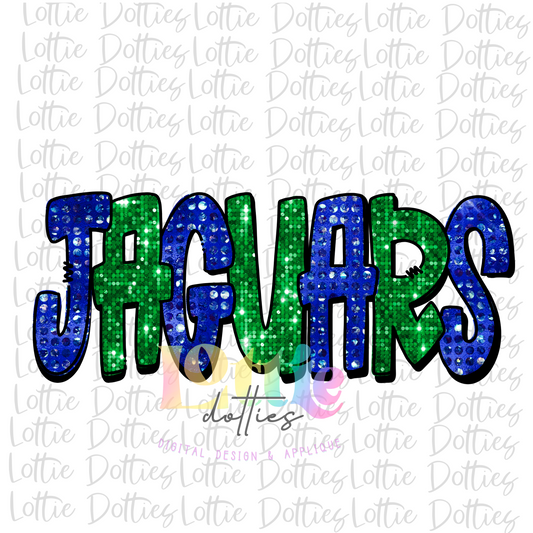 Jaguars  PNG -  Jaguars sublimation design - Digital Download - Royal and Green Rhinestone