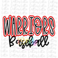 Warriors Baseball Png - Baseball  Sublimation Design - Digital Download