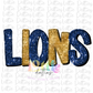 Lions PNG - Lions -  sublimation design - Digital Download - Navy and Vegas Gold Rhinestone