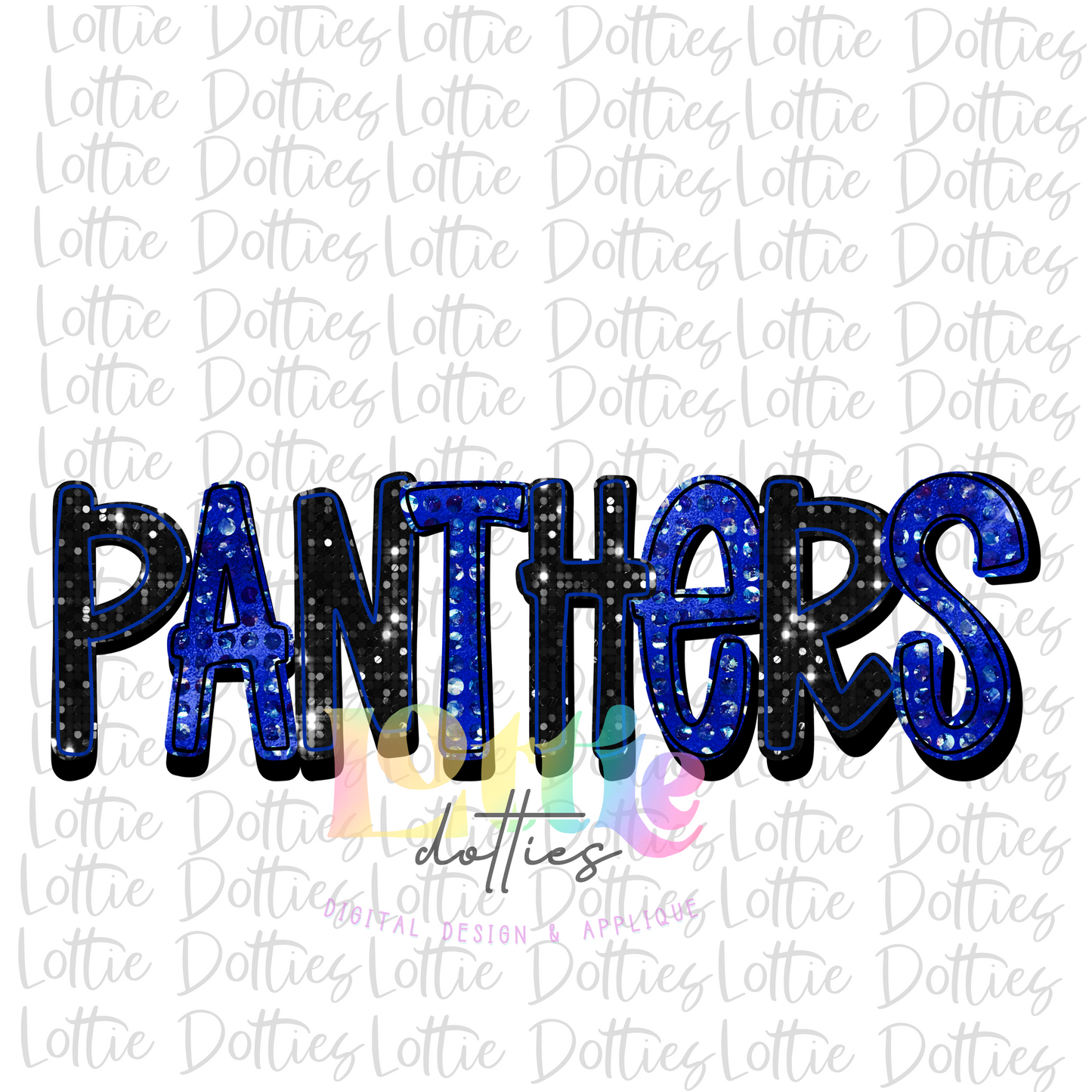 Panthers  PNG - Panthers Sublimation  - Digital Download - Blue and Black Rhinestone