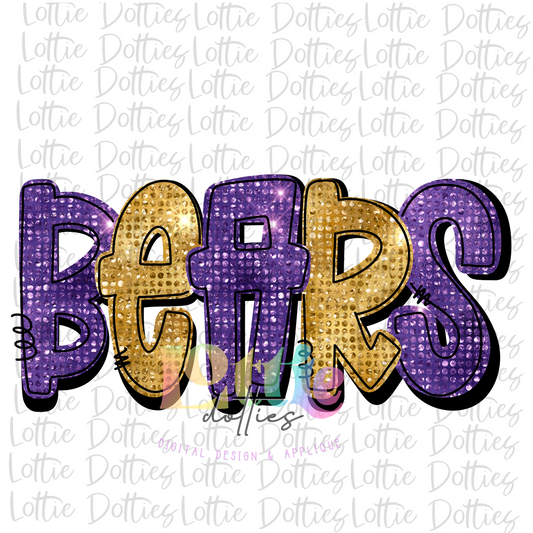 Bears PNG - Bears  sublimation design - Digital Download - Purple and Vegas Gold Rhinestone