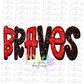 Braves PNG - Braves sublimation design - Digital Download - Red and Black Rhinestone
