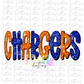 Chargers PNG   - Instant Download - Digital Download - Sublimation Design - Royal and Orange Rhinestone