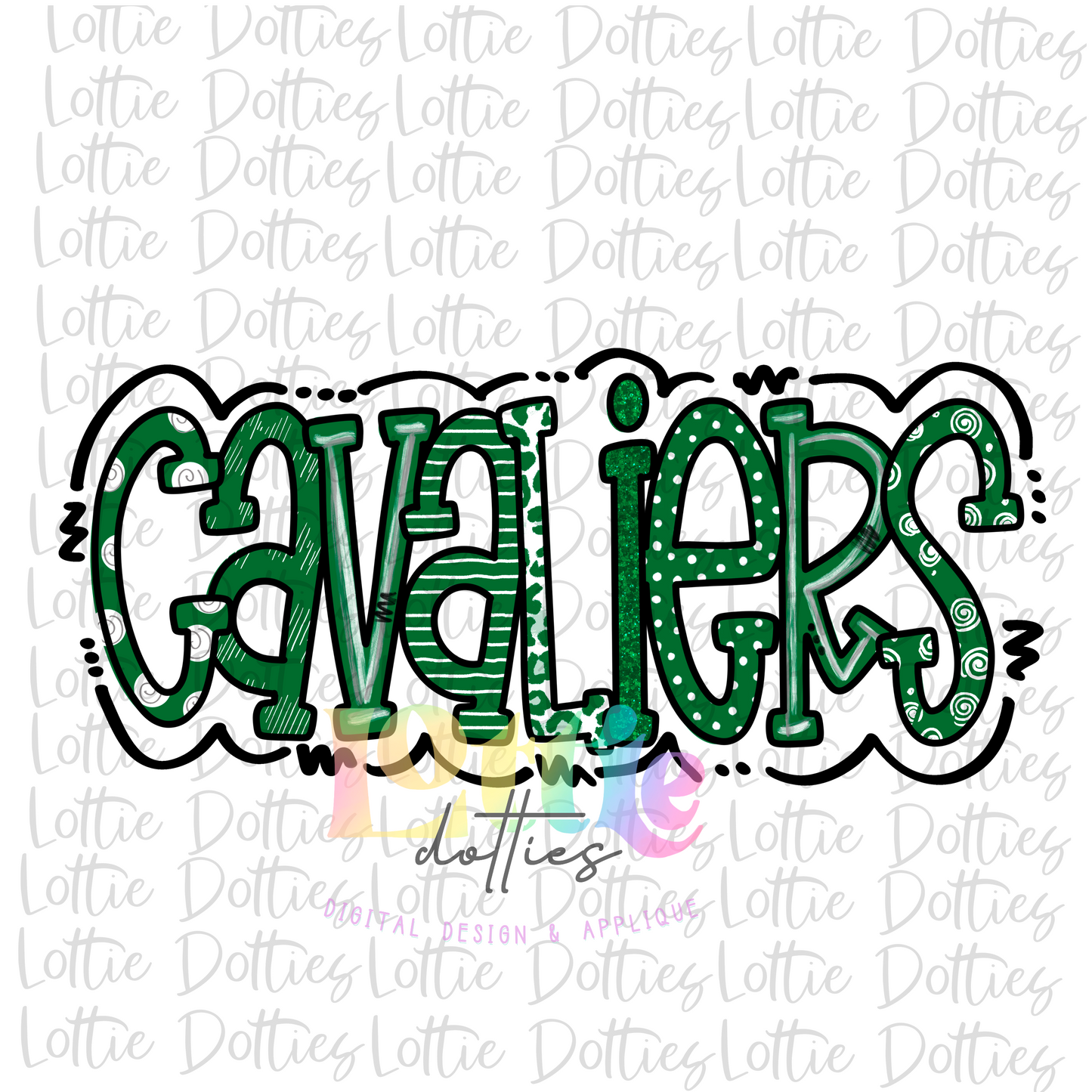 Cavaliers PNG -   Cavaliers sublimation design - Digital Download - Green and White