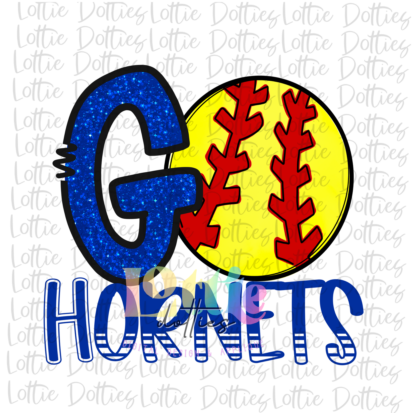 Go Hornets PNG -  Hornets Softball   -  Sublimation Design - Digital Download - Royal