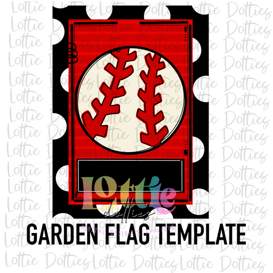 Baseball Flag PNG - Baseball Flag Sublimation - Digital Download - Red and Black