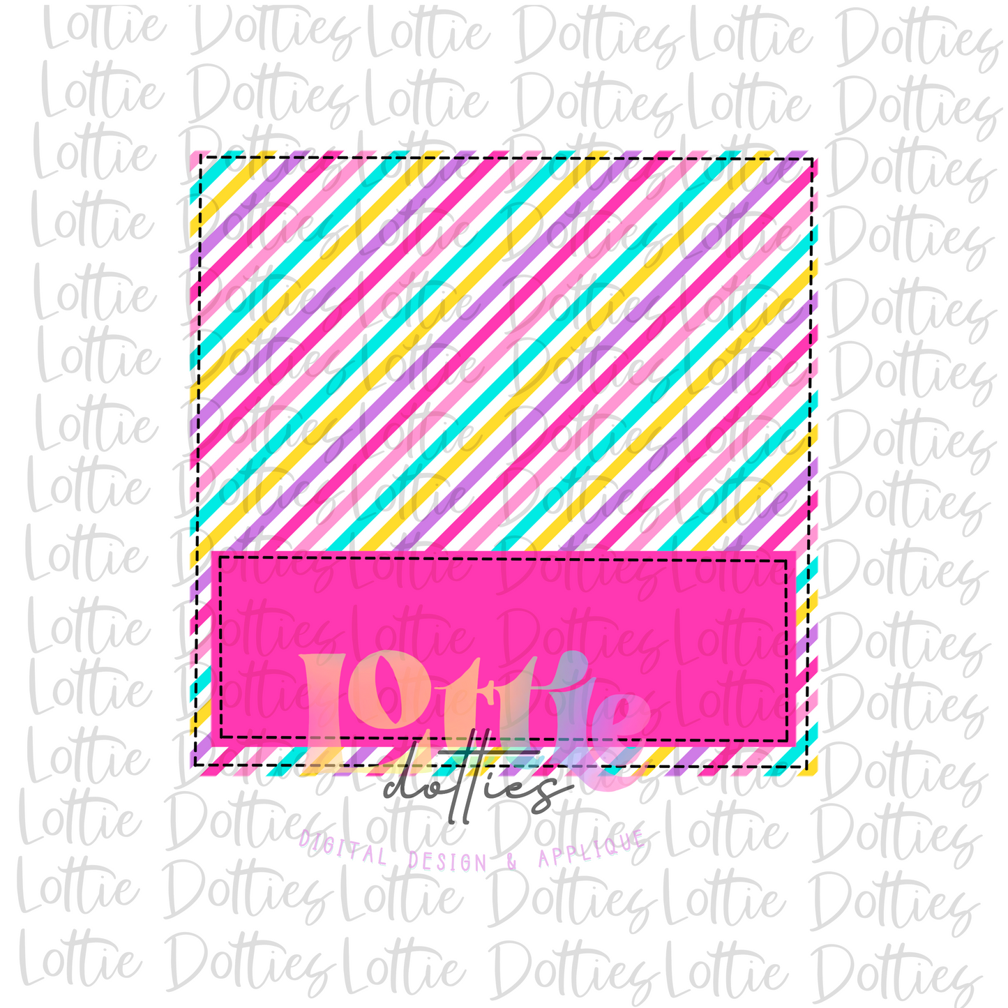 Faux Applique Box Design PNG - Colorful Background  Box Sublimation - Digital Download