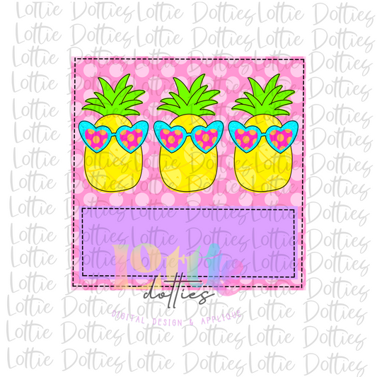 Faux Applique Pineapple PNG - Pineapple Box Sublimation - Digital Download